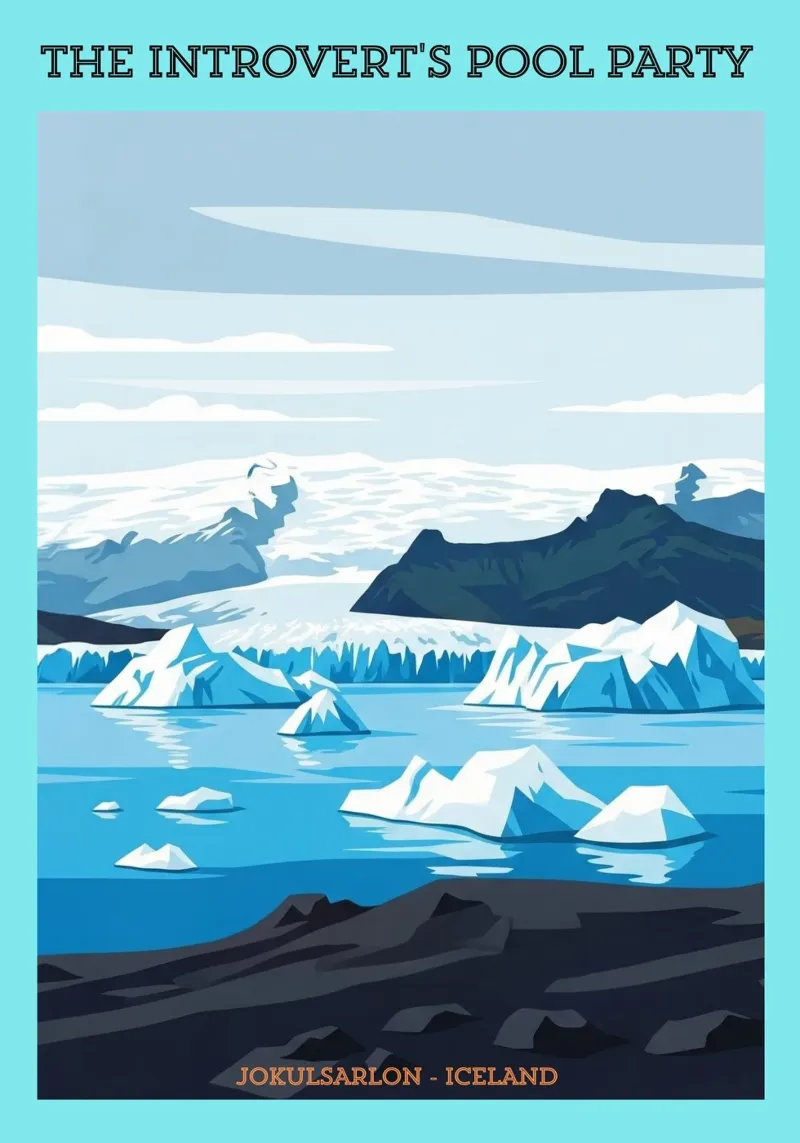 ICELAND - JOKULSARLON: The Introvert's Pool Party poster da ZEN VACATION