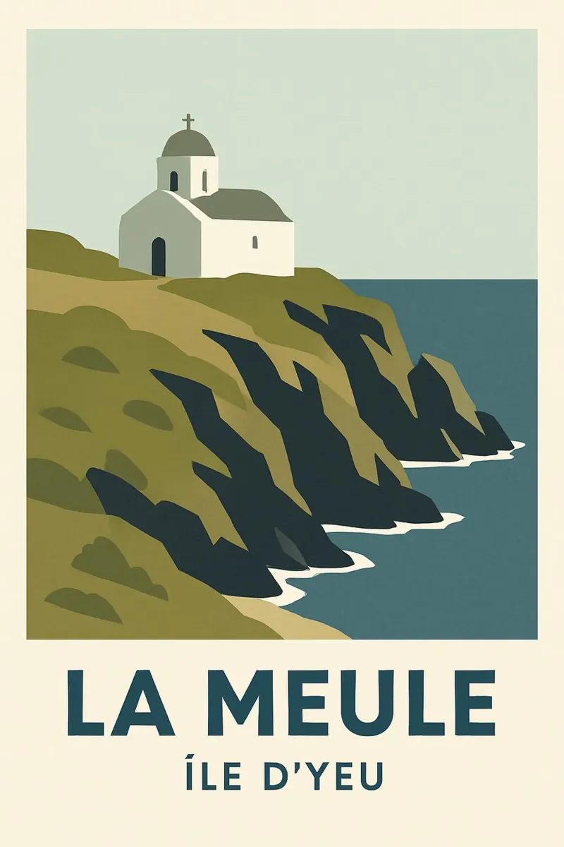 La Meule - poesia bianca su una falesia bretone pellicola backlit da JETLAG | affiches voyage