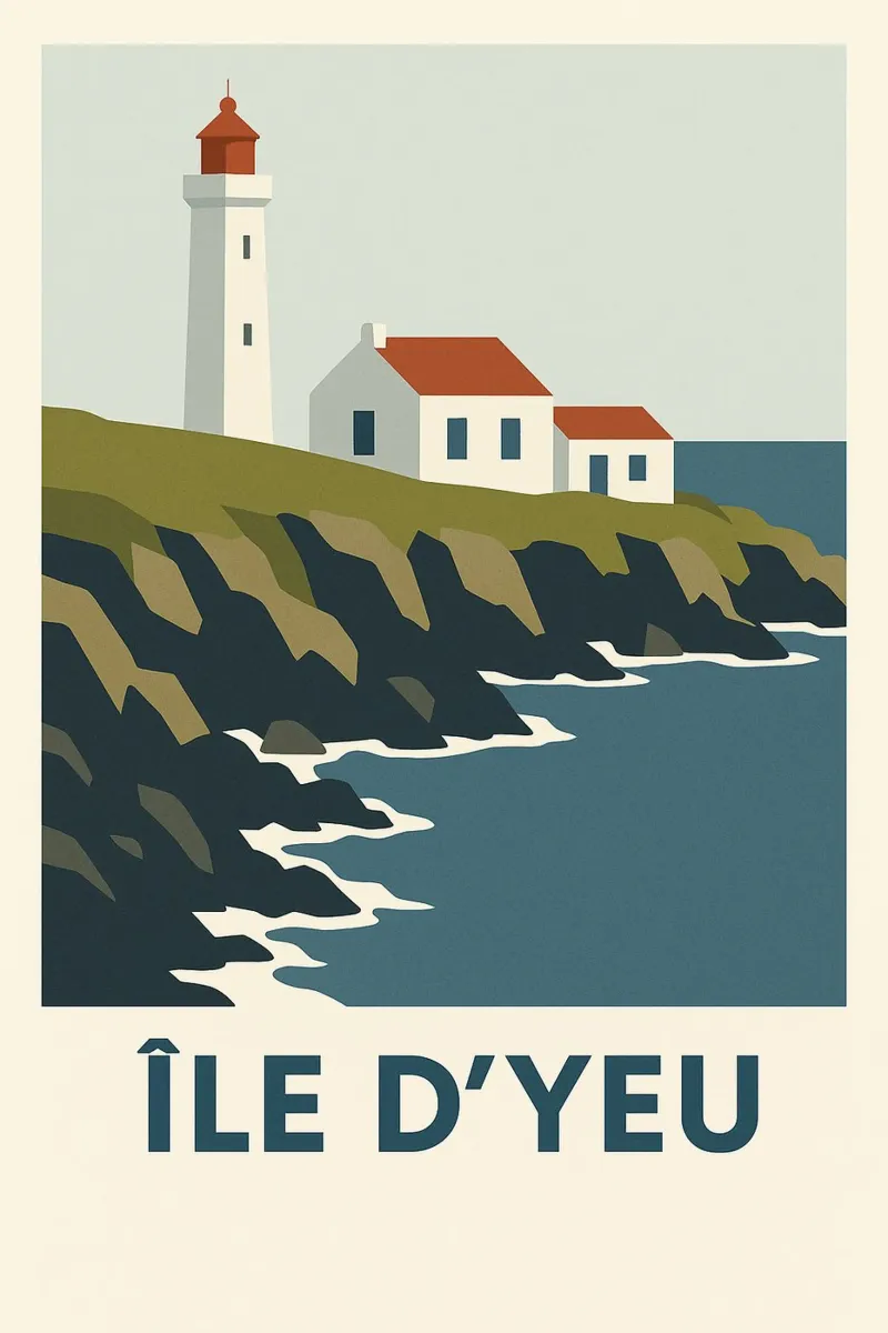 Île d'Yeu - wild charm on the Atlantic coast canvas with Floater frame by JETLAG | affiches voyage