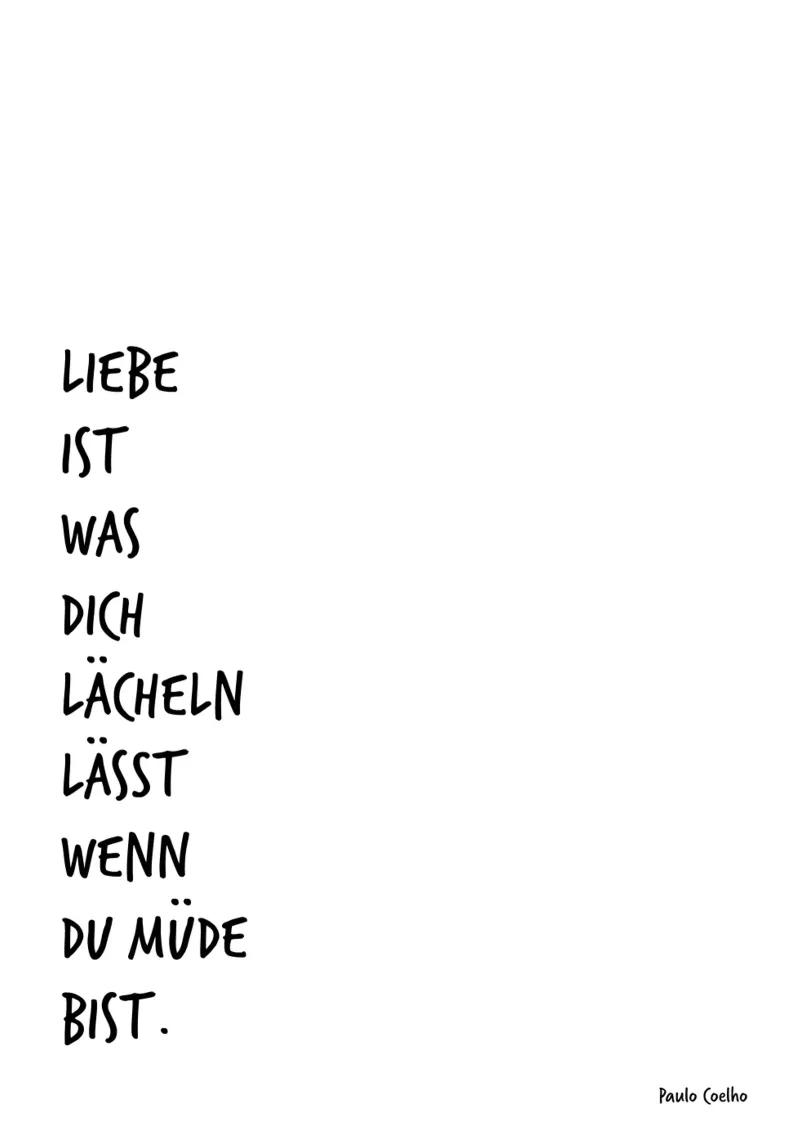 Liebe ist was dich lächeln lässt, wenn du müde bist. pellicola backlit da FRICKE DESIGN