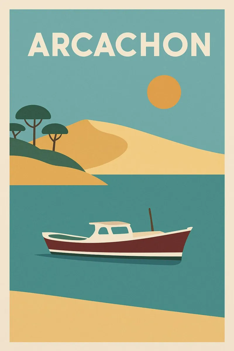 Arcachon - dune dorate e l'orizzonte atlantico poster da JETLAG | affiches voyage