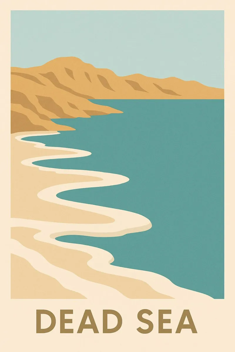Mar Morto - linee di sale e silenzio assoluto pellicola backlit da JETLAG | affiches voyage