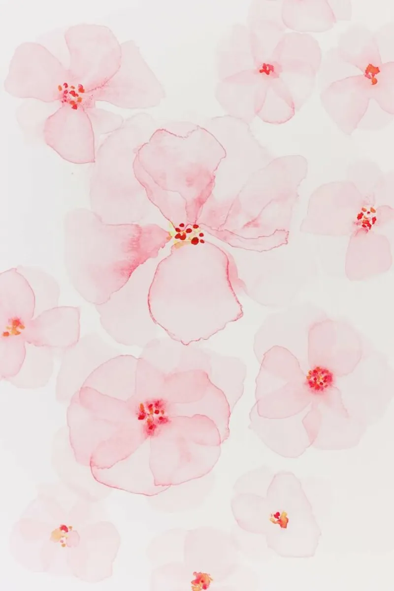 Pittura astratta di fiori - Rosa floreale pellicola backlit da Ingrid Beddoes