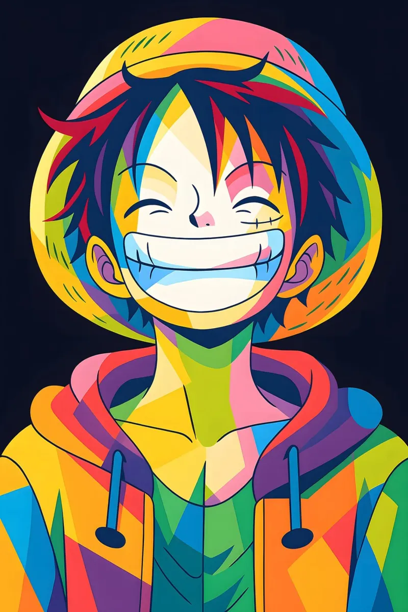 Monkey d Luffy grande sorriso pop art pellicola backlit da BONANZA