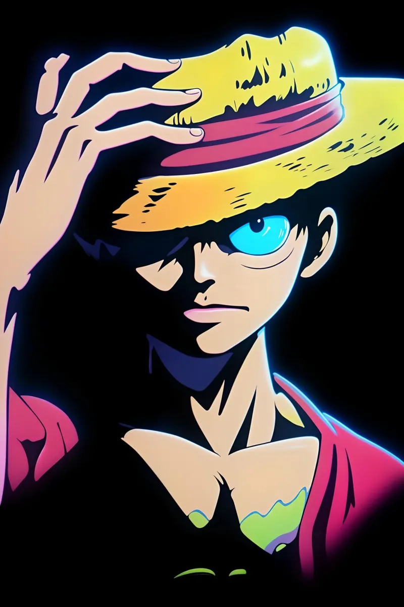 Monkey d Luffy neon scuro pellicola backlit da BONANZA