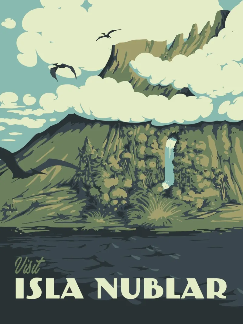 Reizen naar Isla Nublar poster van Alice Slatera