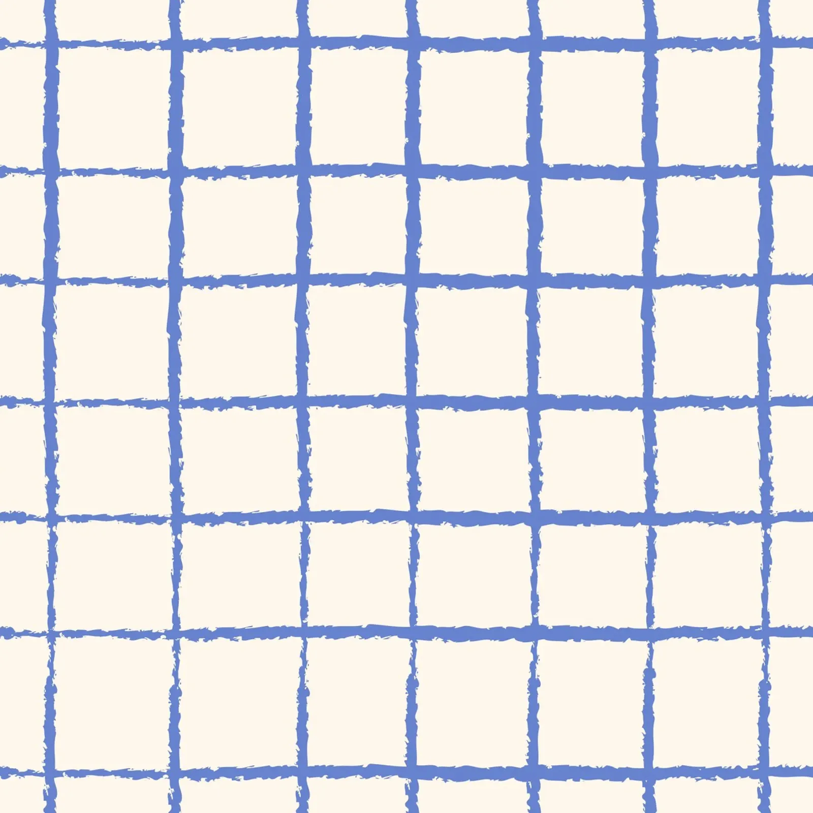 Hand-Drawn Blue Grid - Modern Minimalist Abstract Pattern canvas by NorwesClub