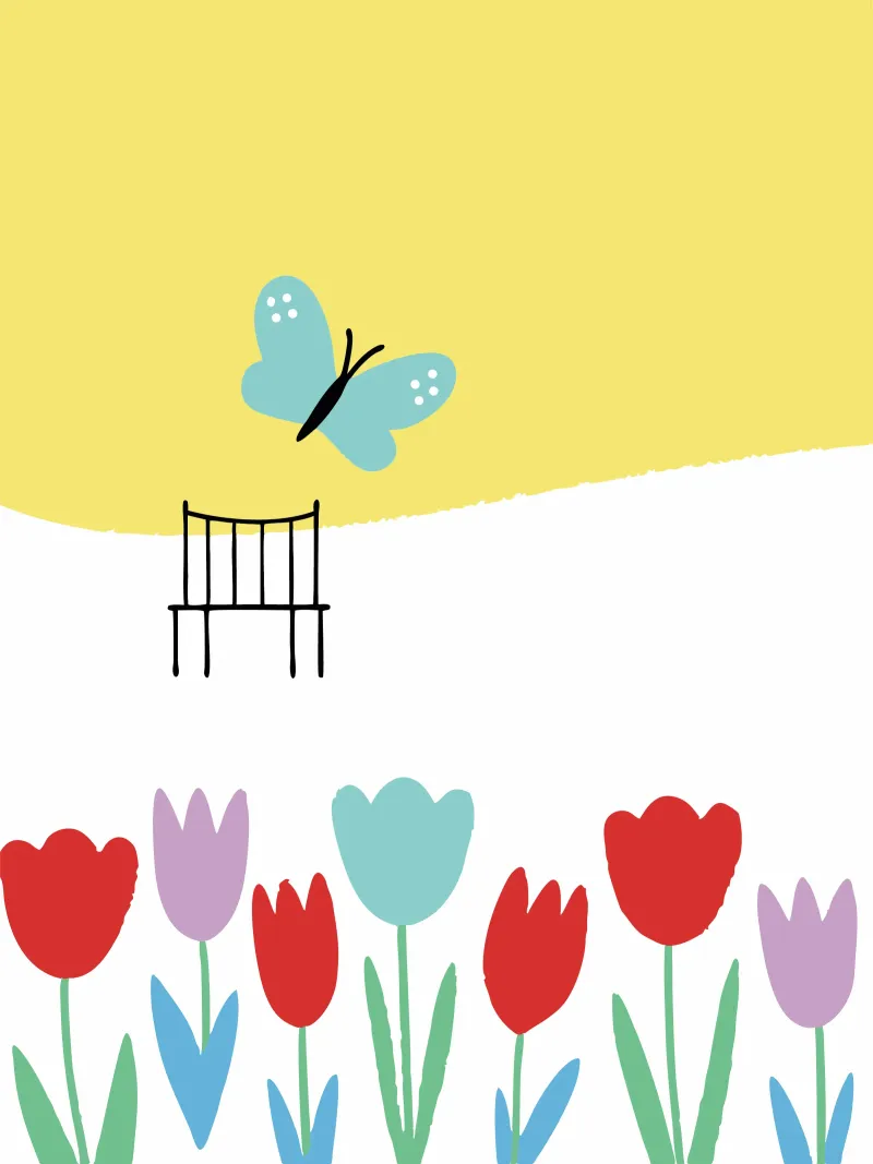 Fiori e farfalle poster con telaio in alluminio da TRENDY POSTER SHOP