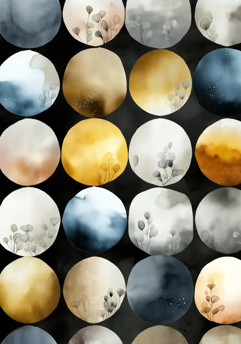 Moons abstraction canvas by Justyna Jaszke JBJart