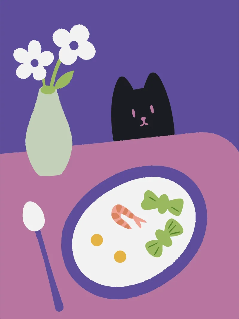 Fiori e cibo per gatti pellicola backlit da TRENDY POSTER SHOP
