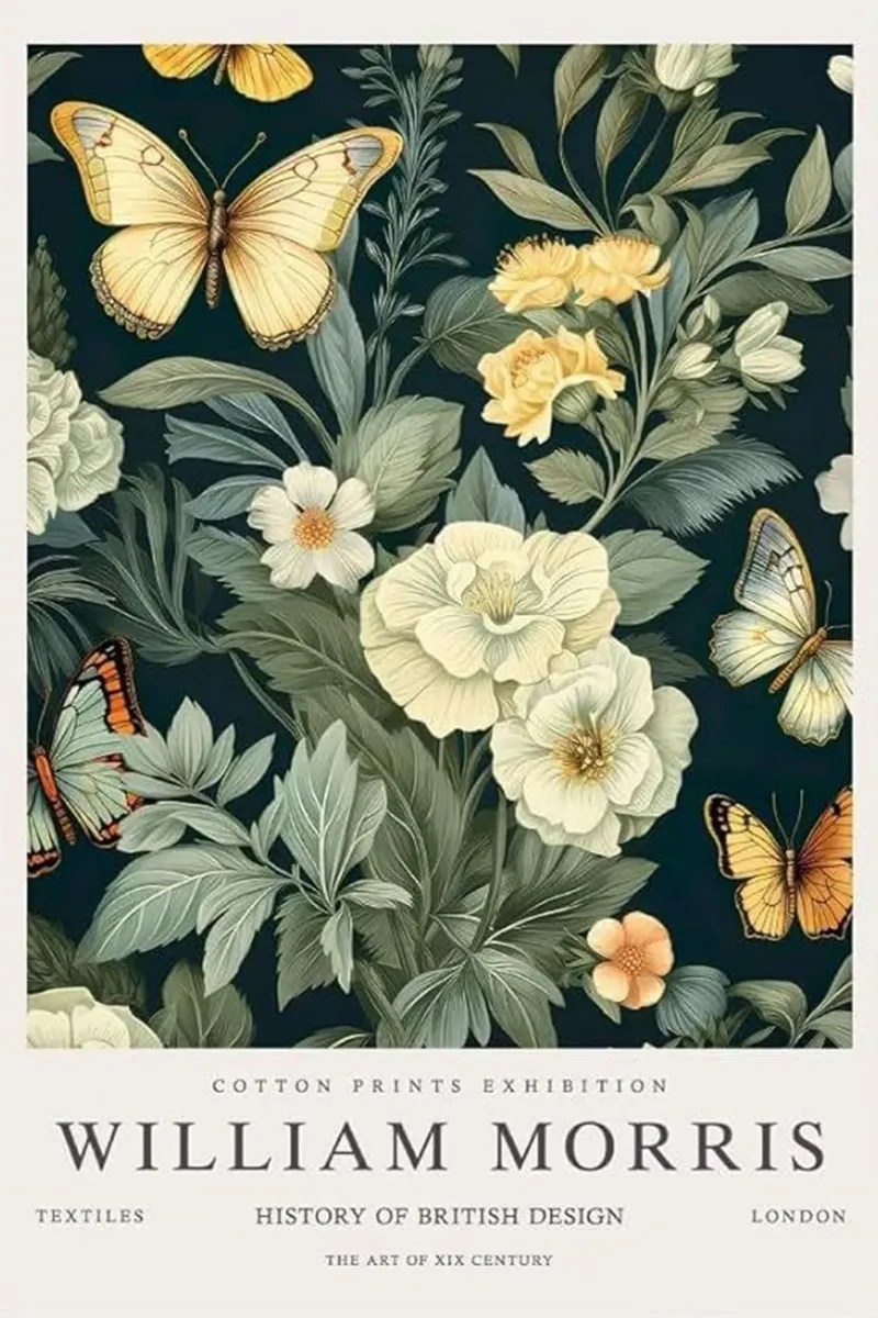 farfalle manifesto della mostra william morris poster da komo store