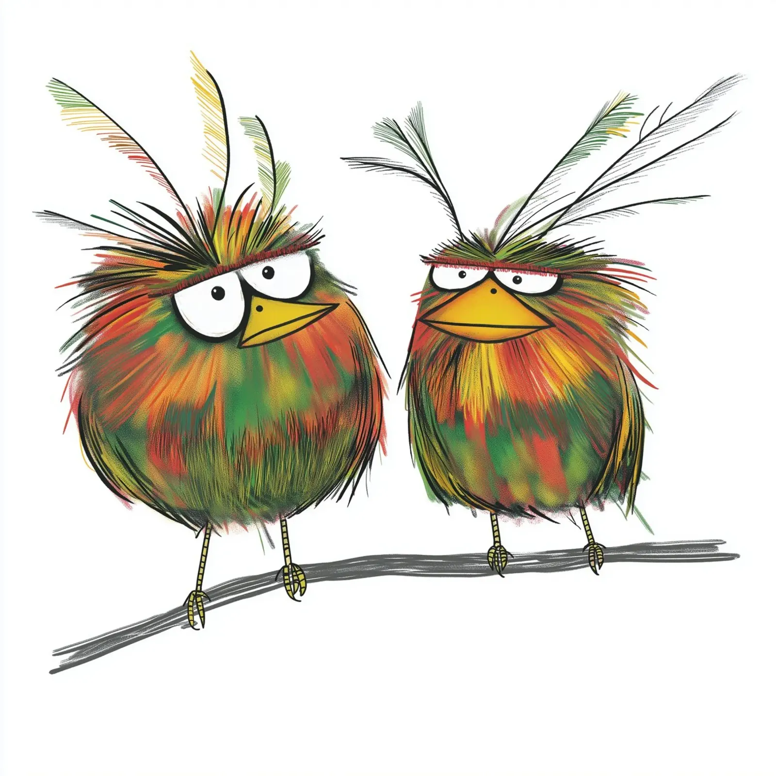 Crazy Angry Birds poster con telaio in alluminio da Motivate-Today