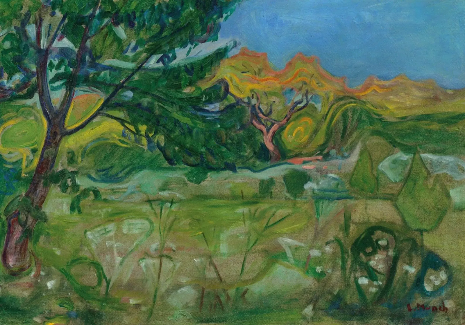 scenario albero colpito dalla luce del sole edvard munch pellicola backlit da cupcup art
