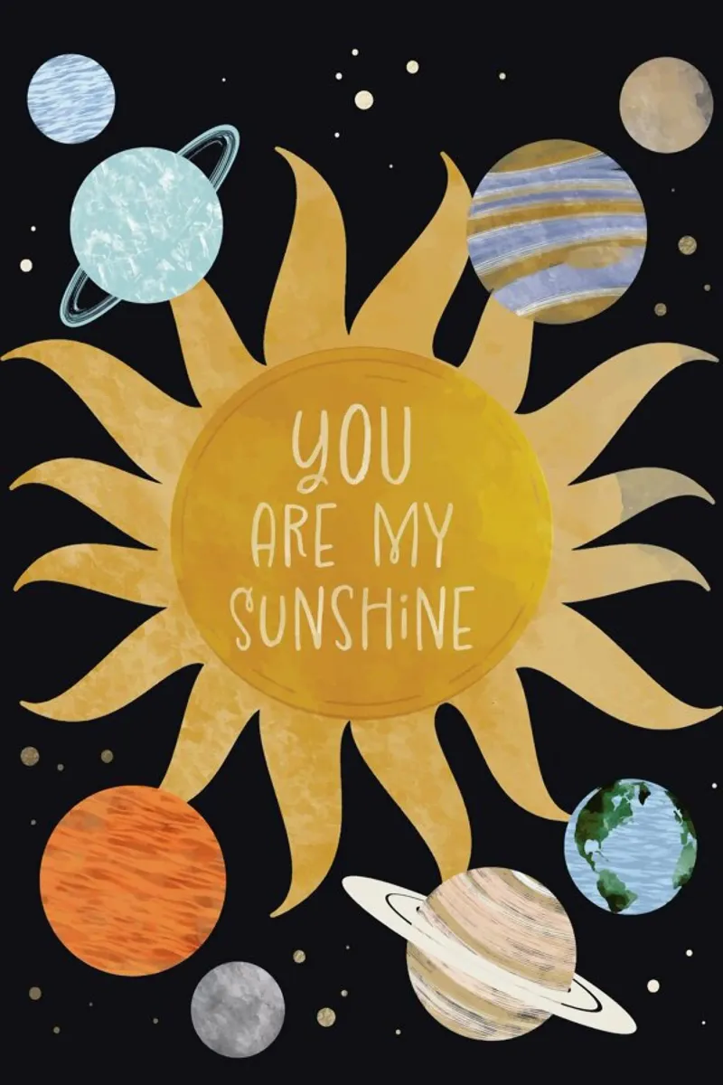 You Are My Sunshine poster con telaio in plastica da cafelab