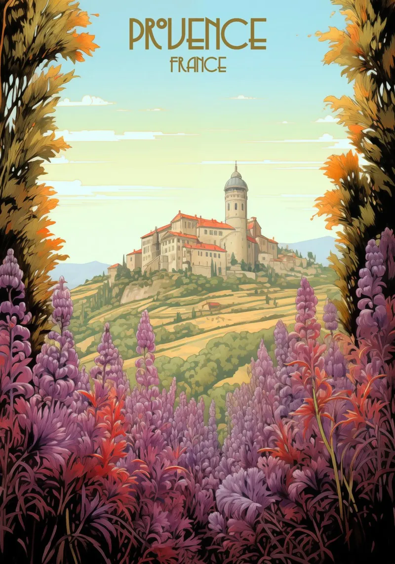 Reizen naar de Provence Frankrijk canvas met Baklijst van Fleur de Lys