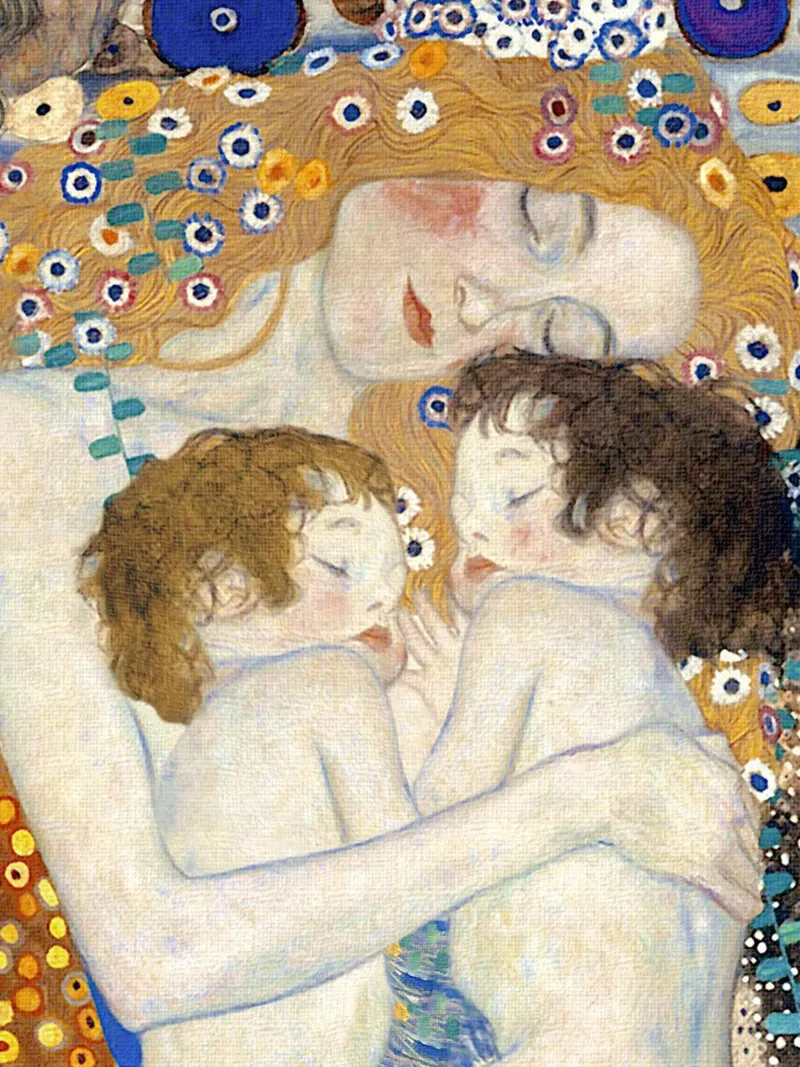 Madre e gemelli I - Gustav Klimt poster con telaio in legno da Show Art