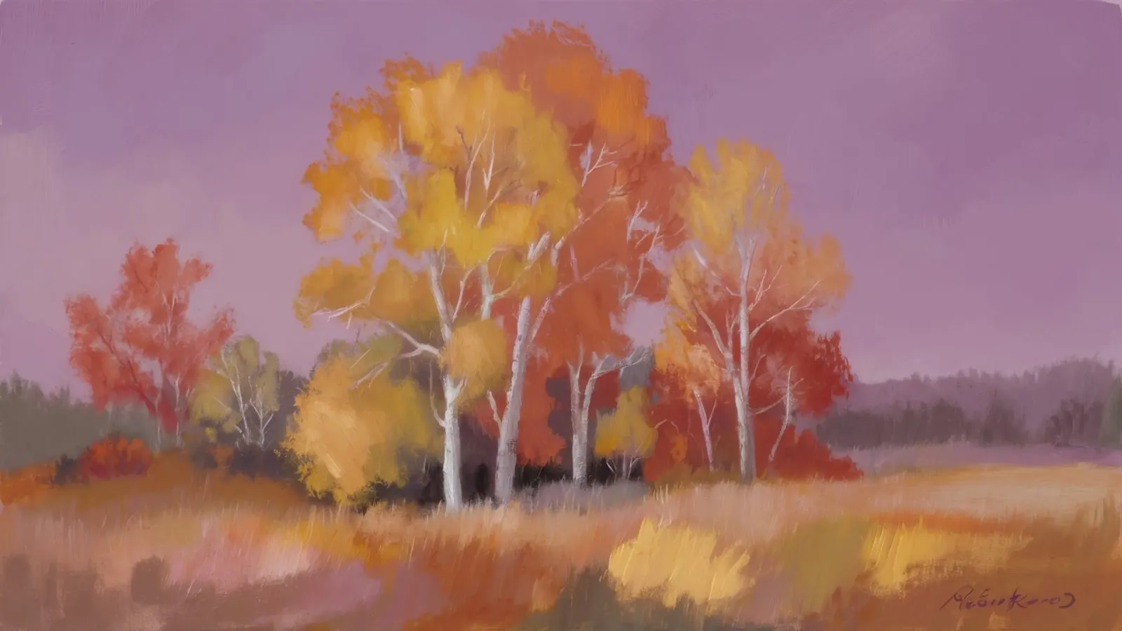 I pioppi d'autunno brillano pellicola backlit da Radiance Landscape
