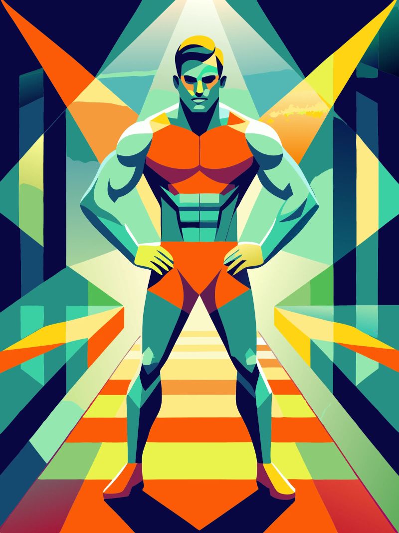 bodybuilder sport vectoriel imagination poster de Faiza
