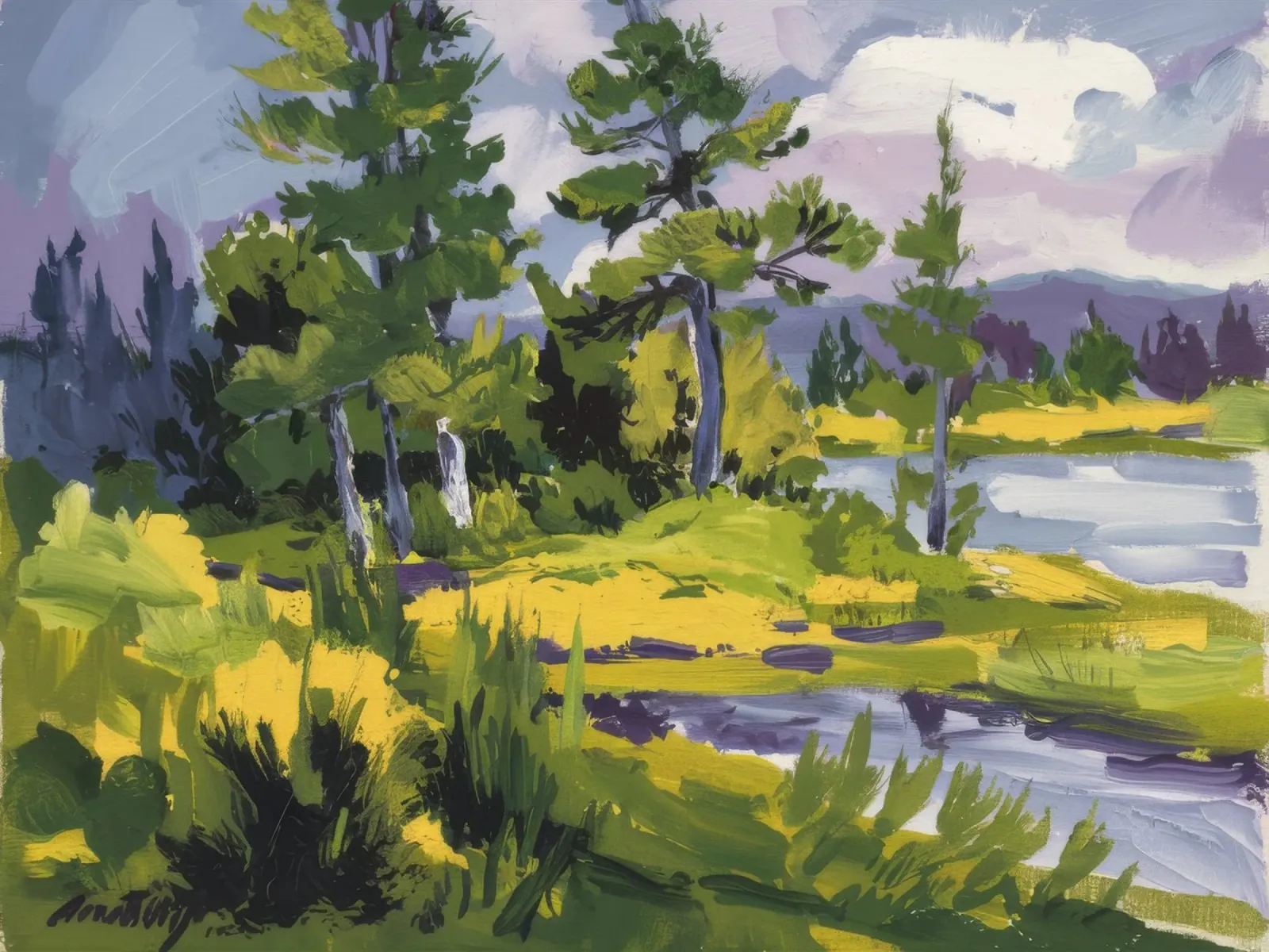 Ansa del fiume Pine carta hahnemühle da Radiance Landscape