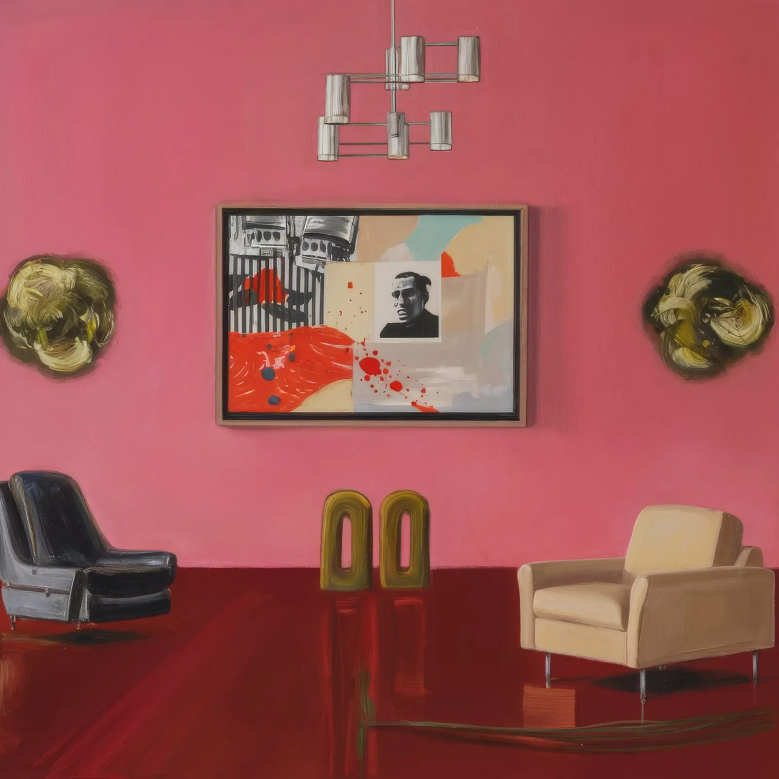 Salone rosa moderno pellicola backlit da Opal Strokes