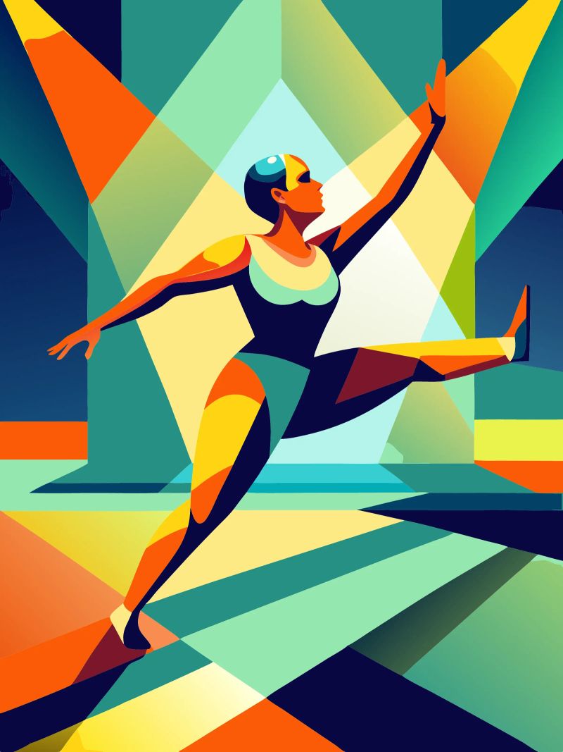gymnastic sport vector imagination poster by Faiza