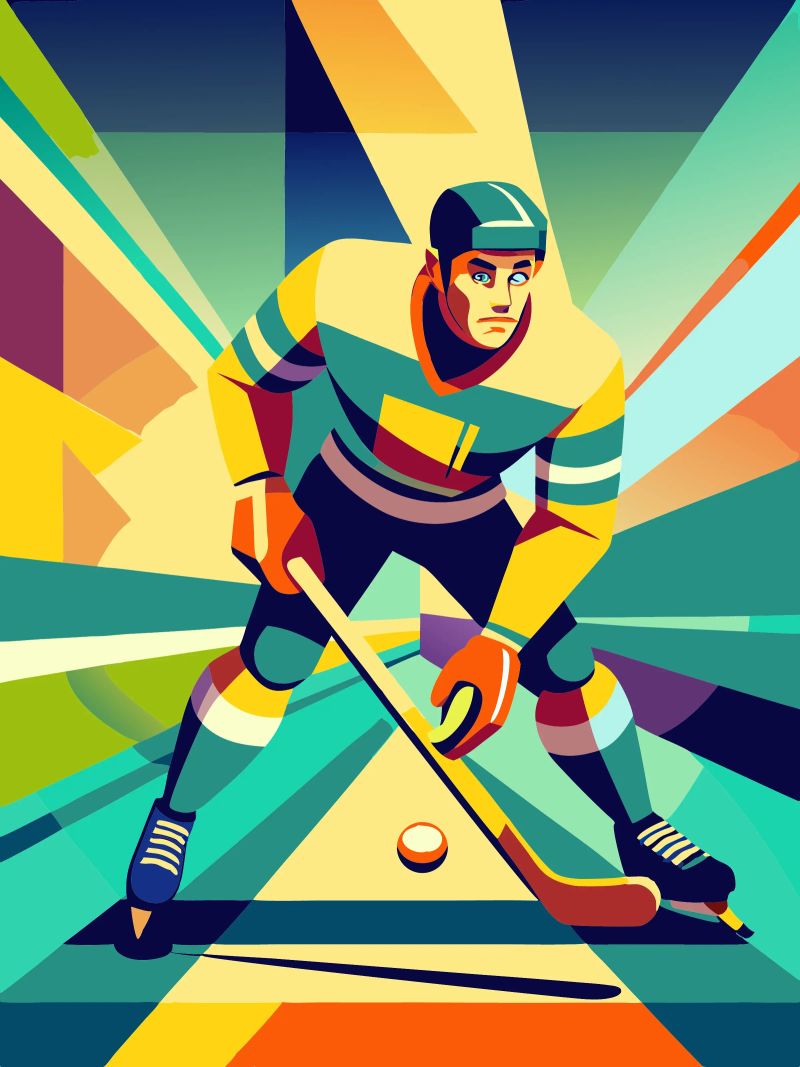 hockey sport vector imagination poster by Faiza
