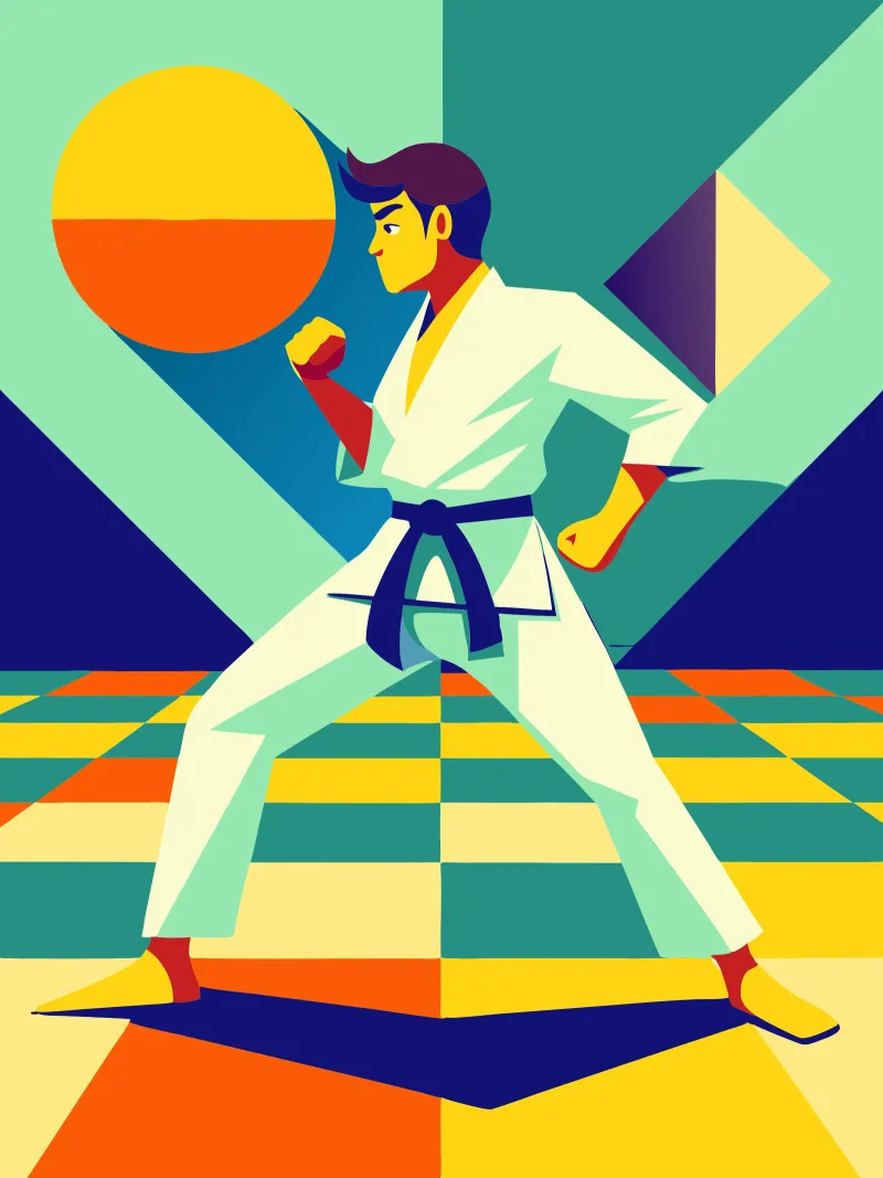 karate deporte vector imaginación metacrilato de Faiza
