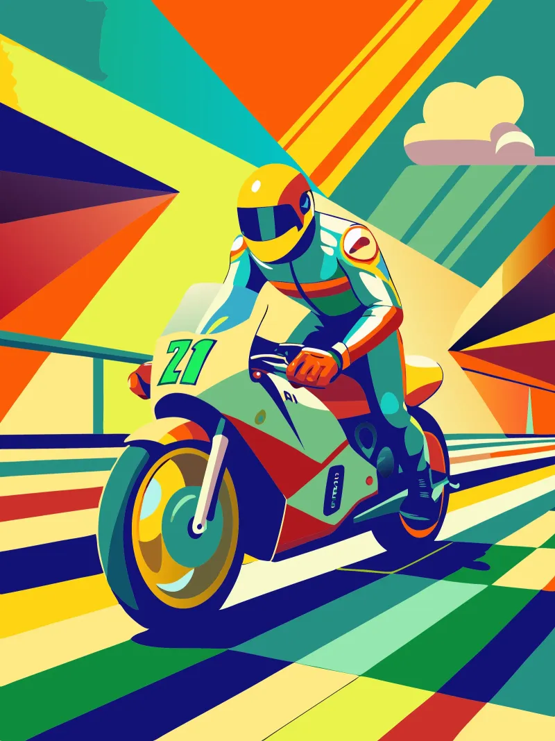 moto gp sport vector verbeelding canvas met Baklijst van Faiza