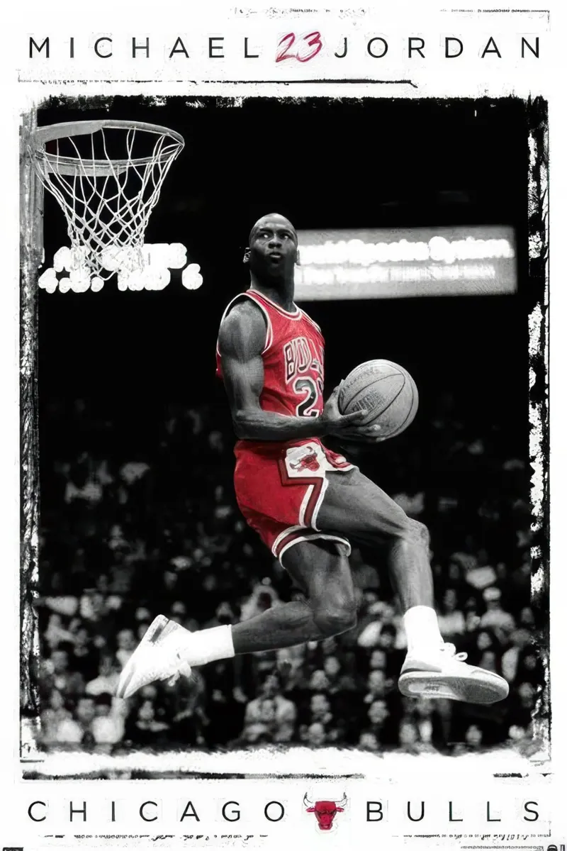 La schiacciata di Michael Jordan alluminio dibond da nice sport