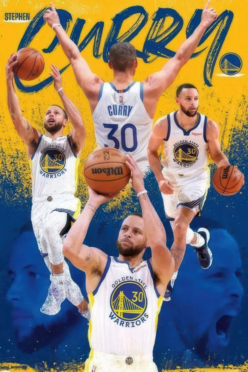 NBA Golden State Warriors - Stephen Curry 22 poster con telaio in alluminio da nice sport