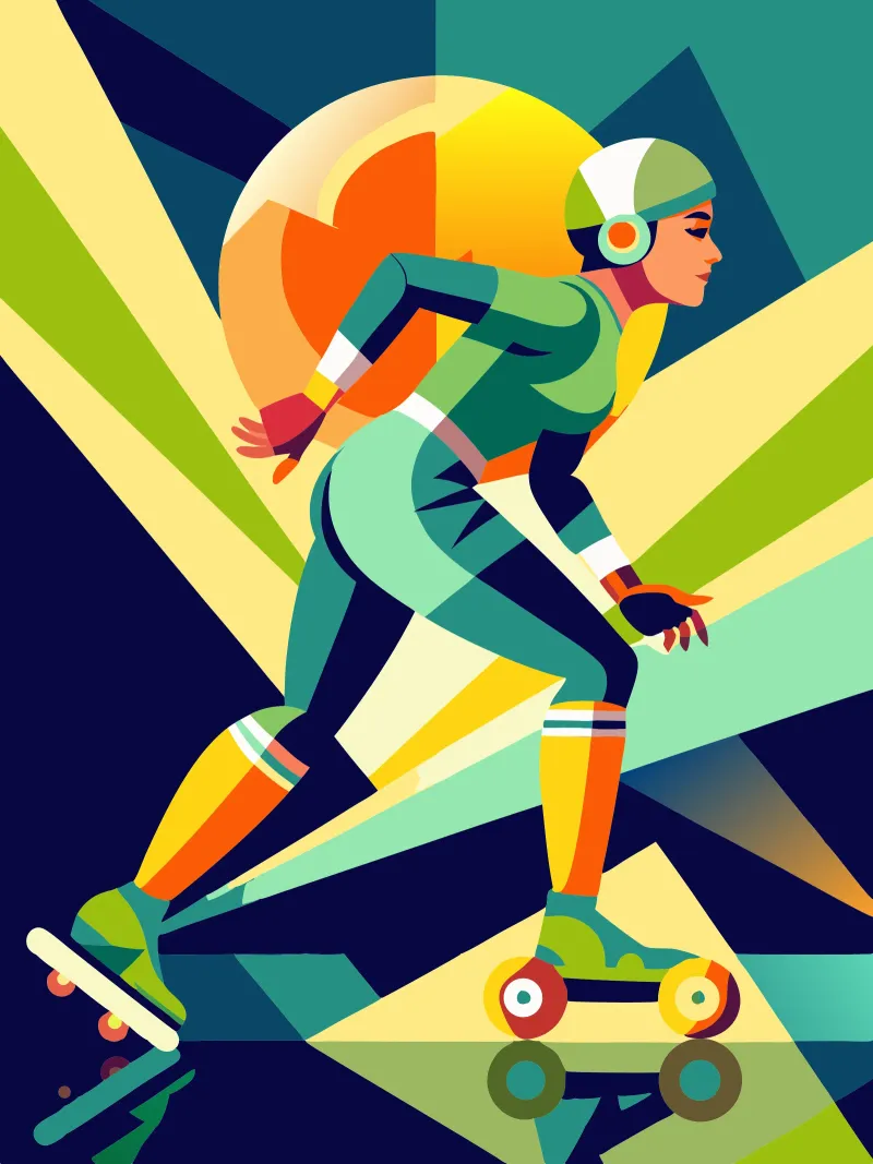 patinaje sobre ruedas deporte vector imaginación metacrilato de Faiza