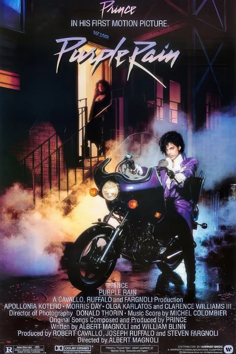 PRINCE.  PIOGGIA VIOLA [1984] pellicola backlit da Band Merch
