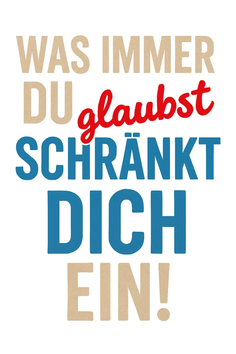 WAS IMMER DU GLAUBST, SCHRÄNKT DICH EIN! poster con telaio in plastica da Vintage Van Gogh