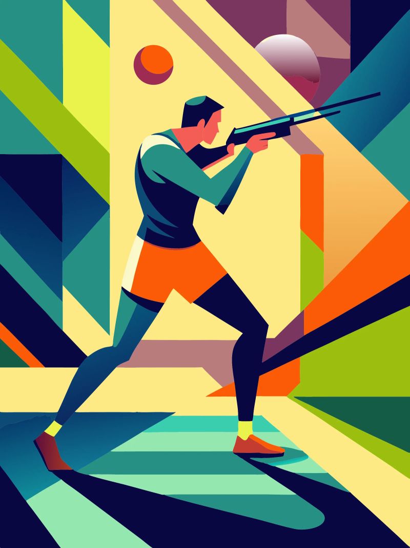 sport de tir vectoriel art de l'imagination poster de Faiza