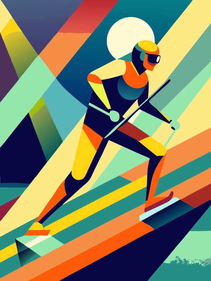 skisport vektor vorstellung Poster von Faiza
