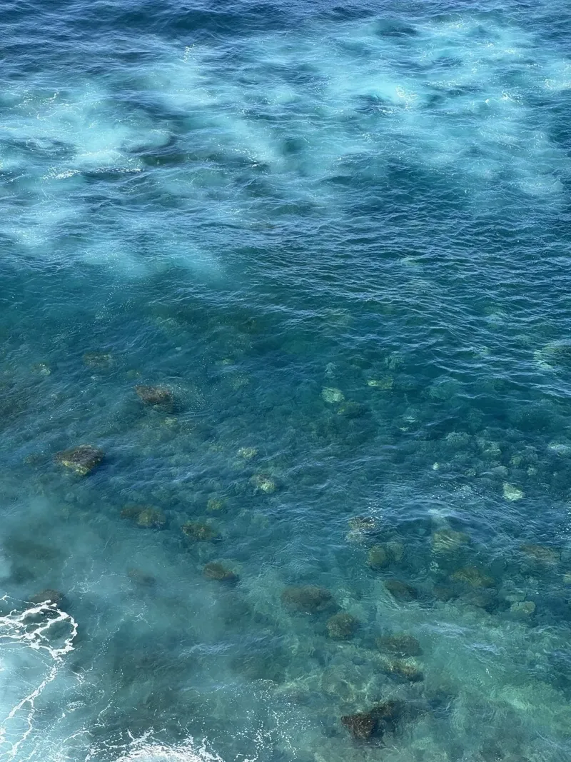 Acqua cristallina e vita marina a Tenerife poster con telaio in legno da byrieneke