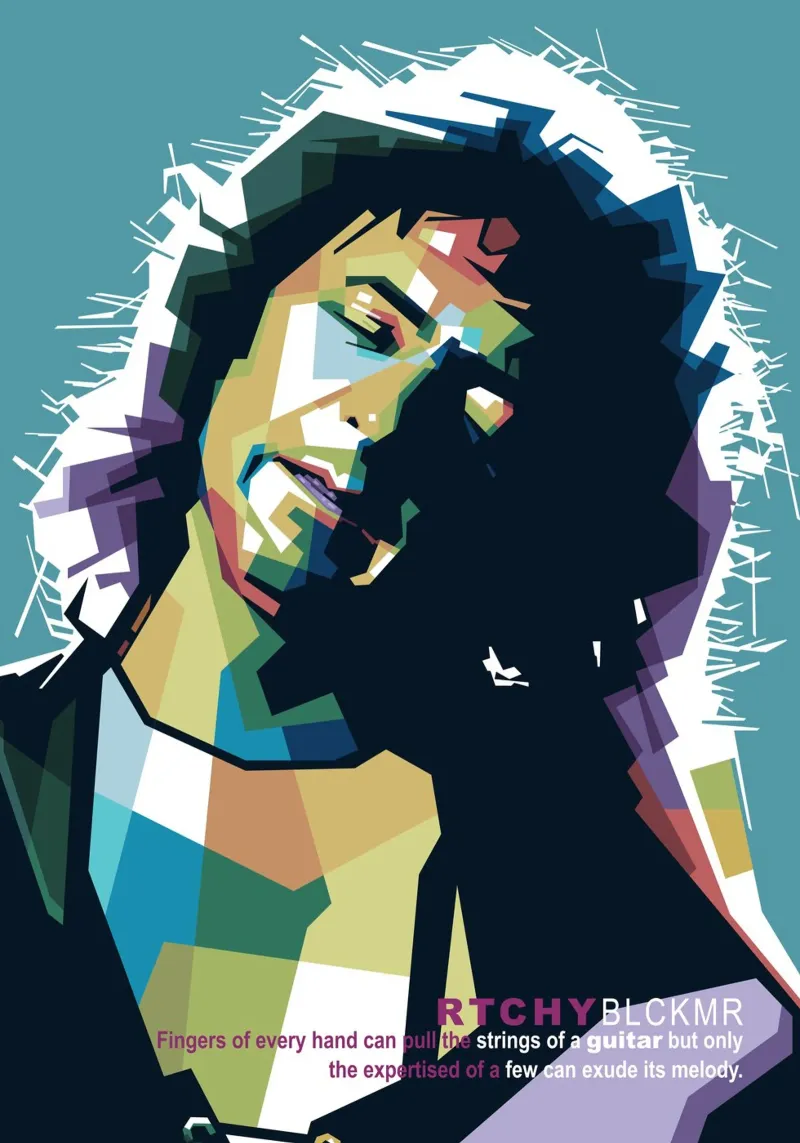 Ritchie Blackmore Pop Art | WPAP plexiglass da Alkahfsmart