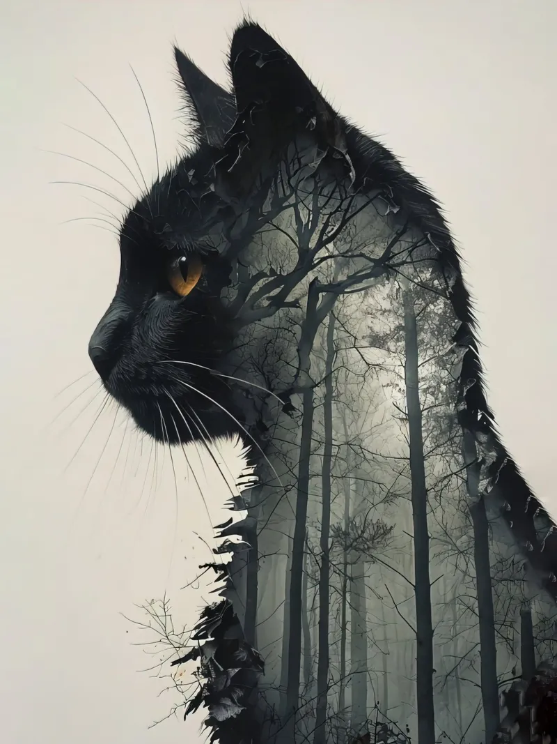gatto della foresta pellicola backlit da 🎁 ARTVI-SHOP