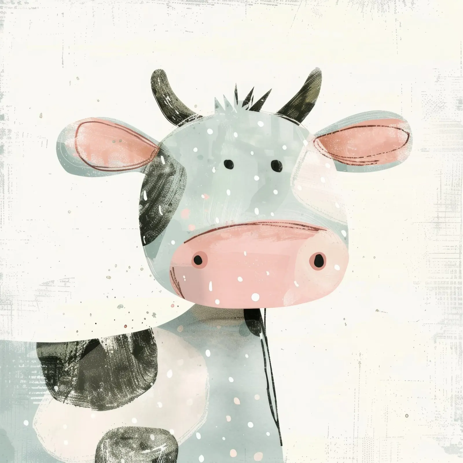 Mucca pastello con macchie giocose plexiglass da DesignDoodle
