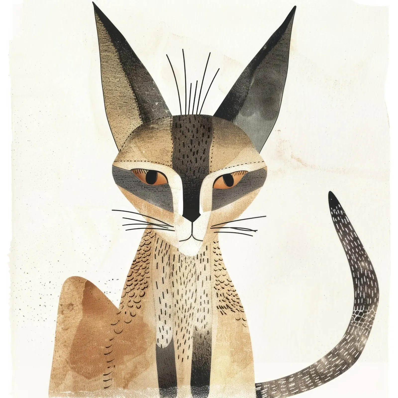 Caracal with Elegant Stance canvas with Floater frame by DesignDoodle