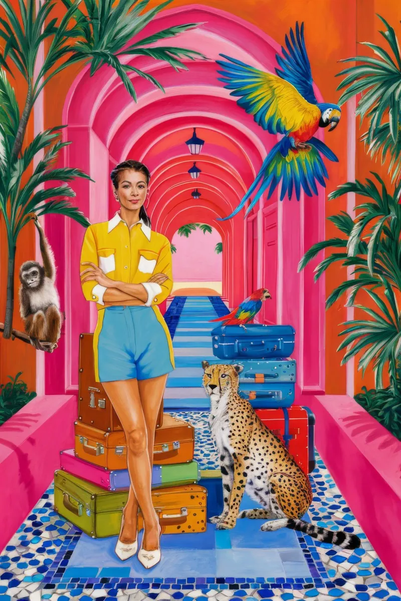 Trono d'ocra Exotica poster con telaio in alluminio da Infinite Chroma