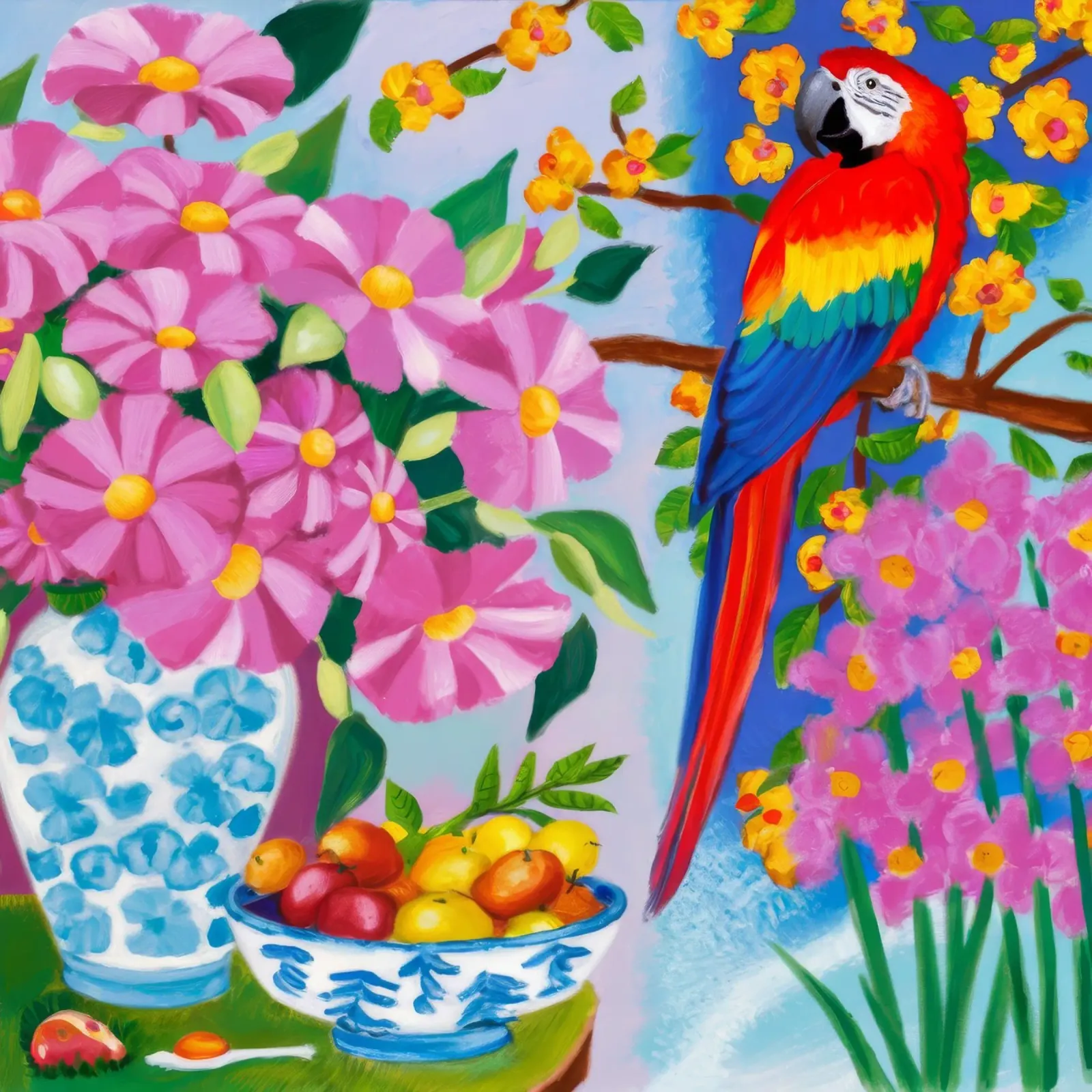 Plumage Bloom Harmony poster con telaio in plastica da Infinite Chroma