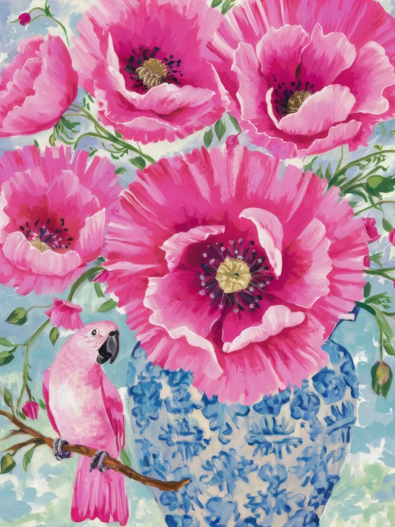 Poppy Porcelain Dream canvas by Infinite Chroma