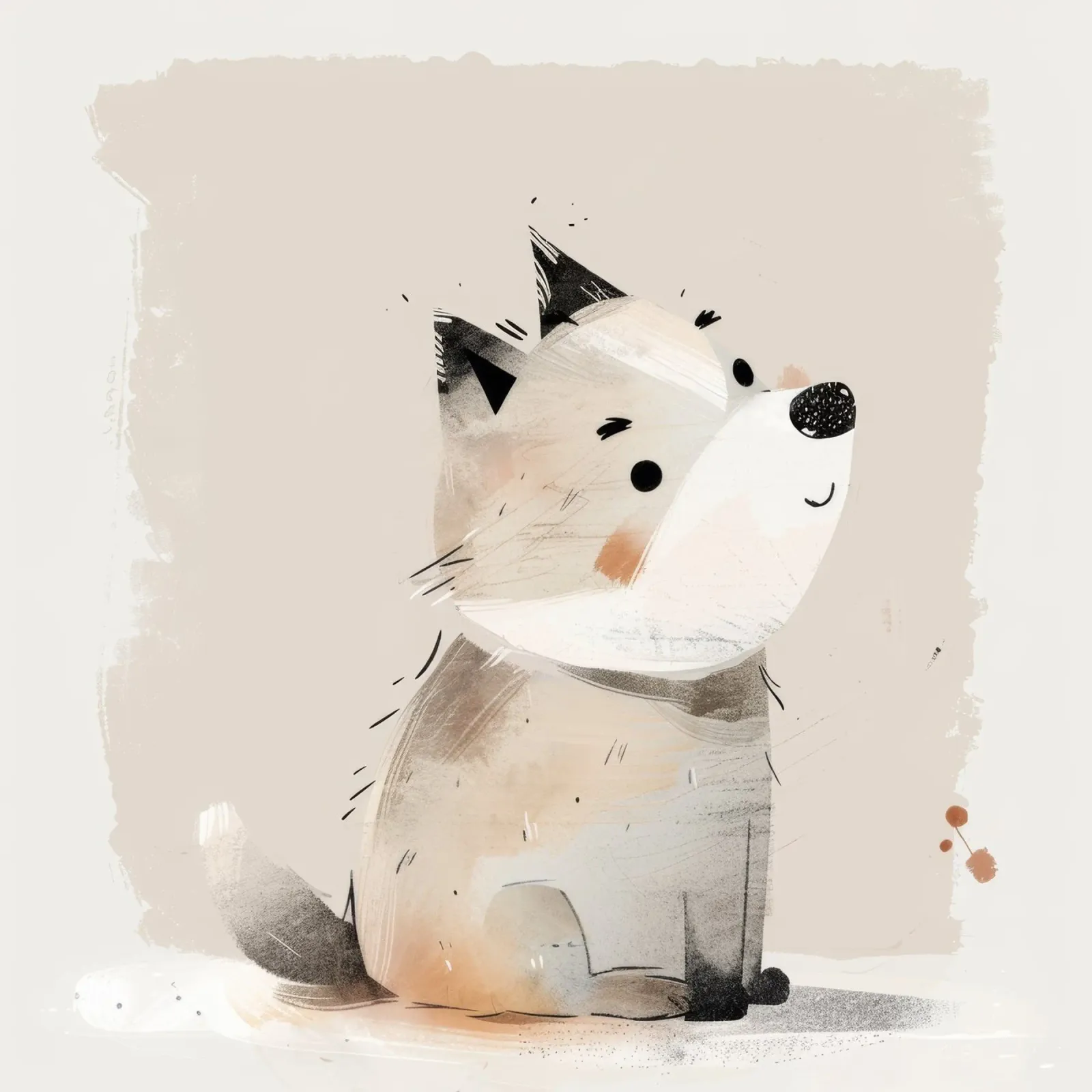 Illustrazione stravagante di un cucciolo ad acquerello pellicola backlit da DesignDoodle