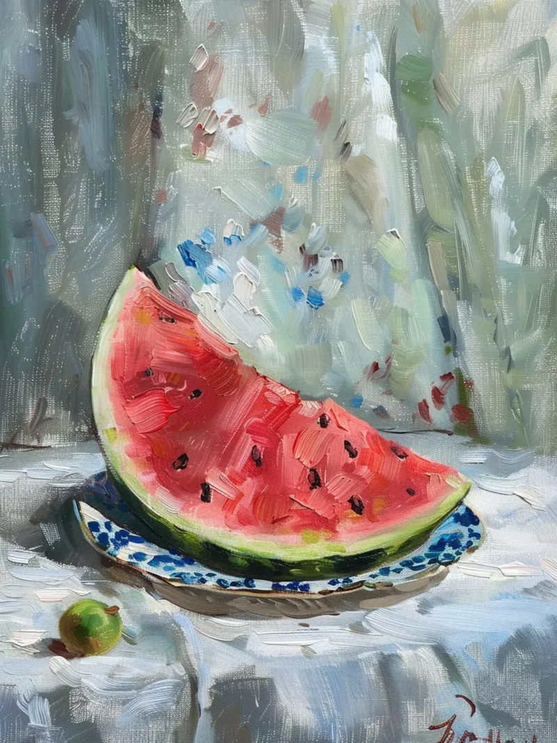 Sun-Kissed Watermelon poster con telaio in plastica da Mosaic Dialogue