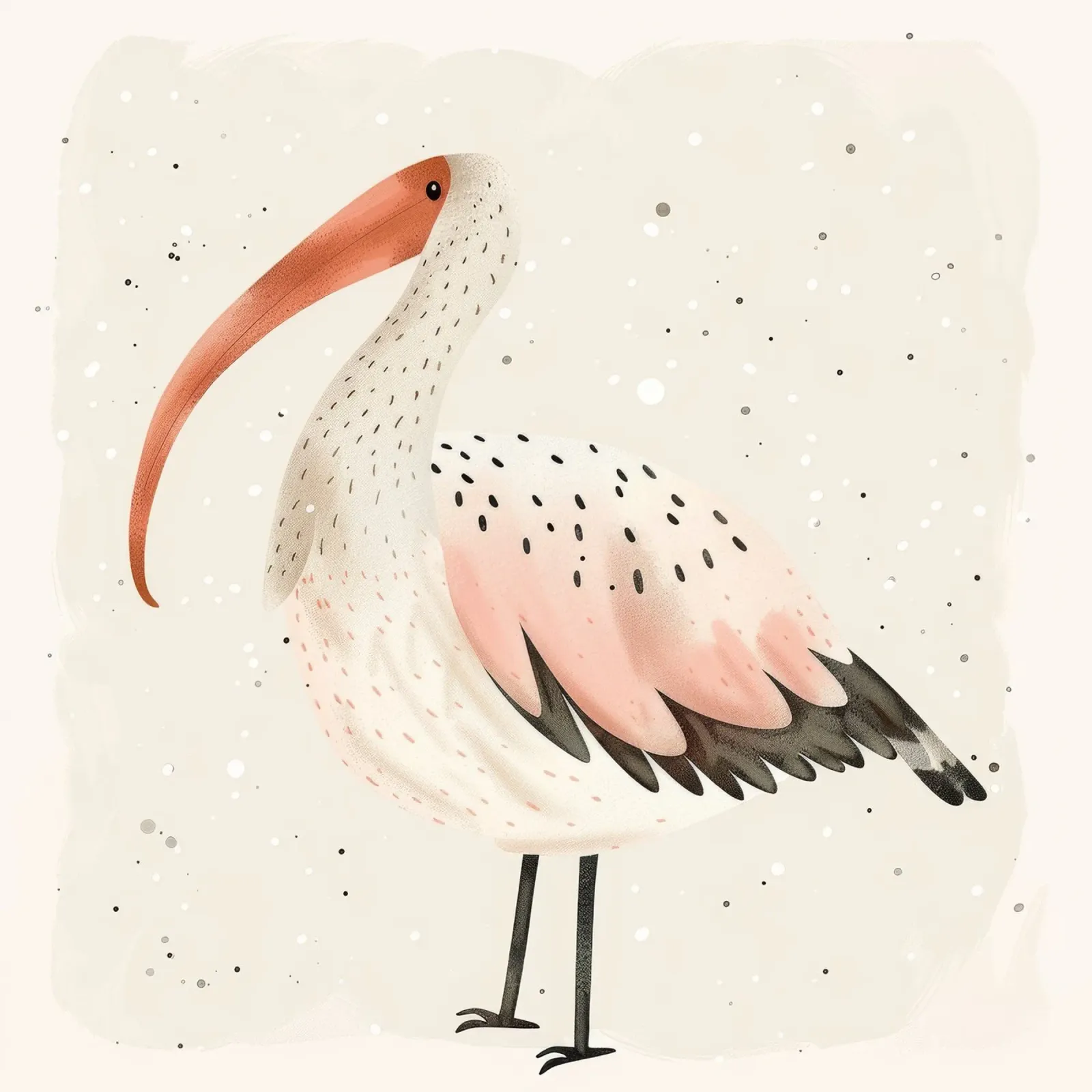 Delicati ibis bianchi e rosa in acquerello pellicola backlit da DesignDoodle