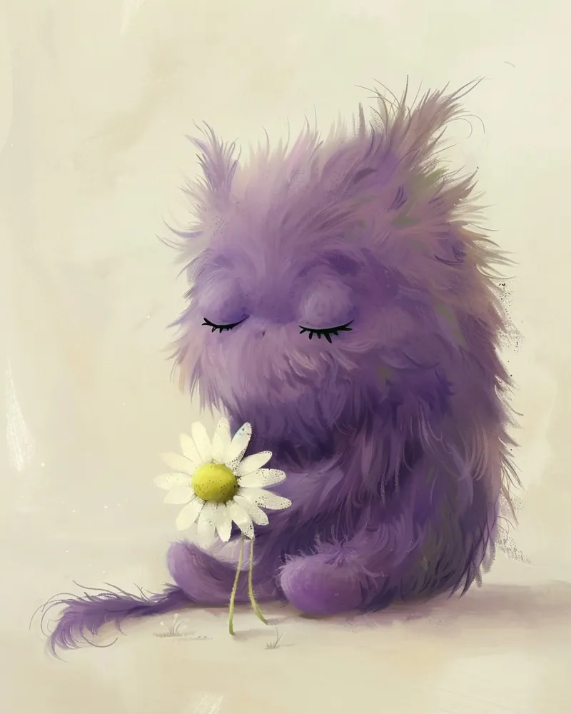 The Soft Purple Monster poster con telaio in plastica da wonderfolk