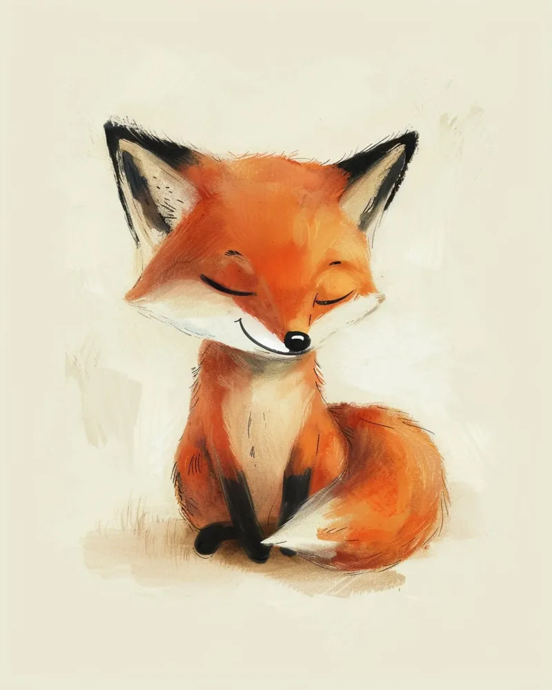 The Daydreaming Fox carta hahnemühle da wonderfolk