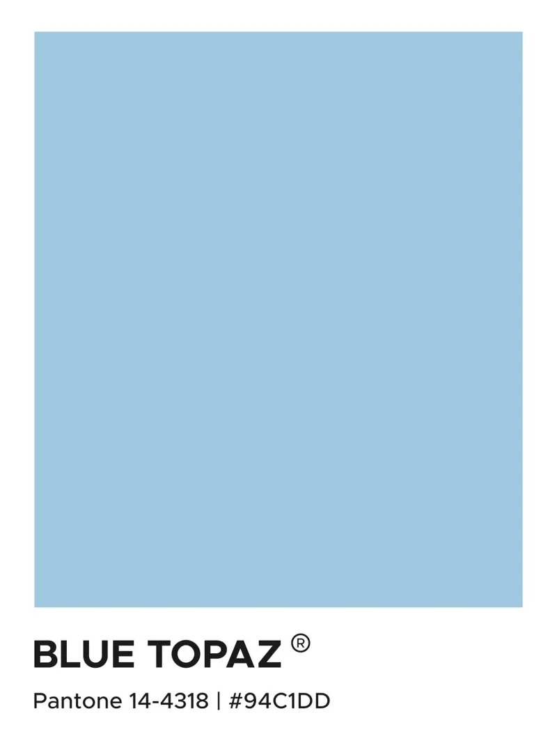 Pantone Blu Topazio pellicola backlit da Paigaam Studio