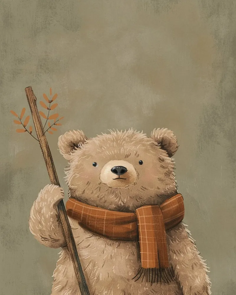 The Forest Bear Companion Poster mit Kunststoffrahmen von wonderfolk